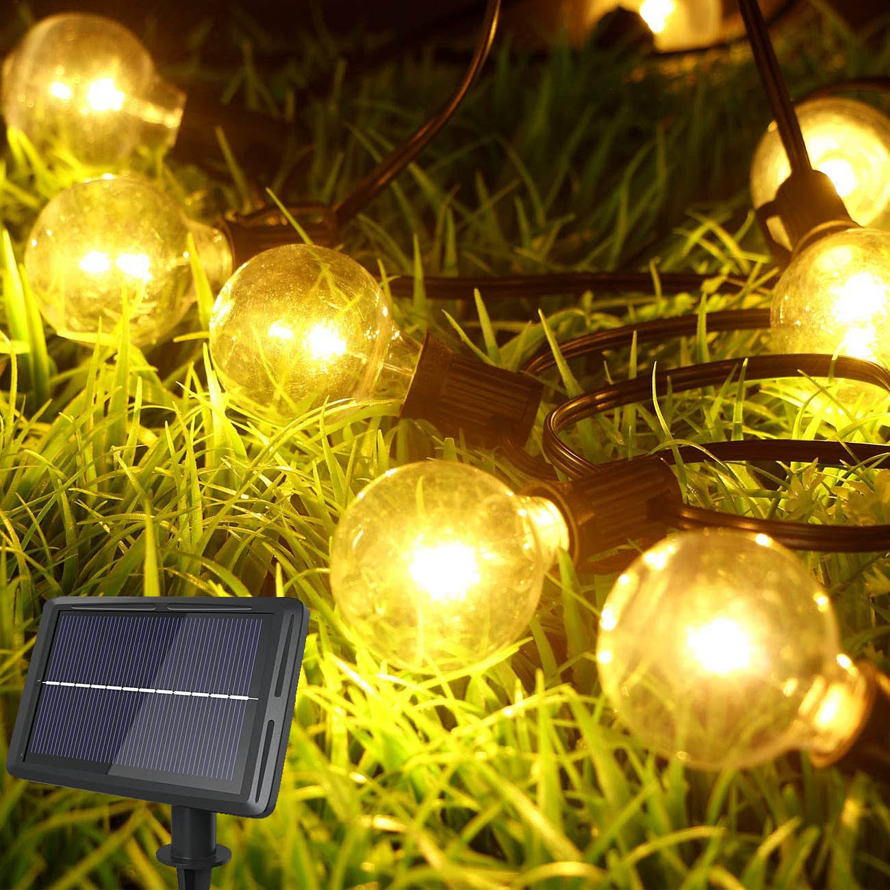 8M 26ft G40 Led 태양 글로브 요정 빛 문자열 25 LED 전구 정원 파티오 램프에 대 한 야외 크리스마스 장식 방수 4 모드